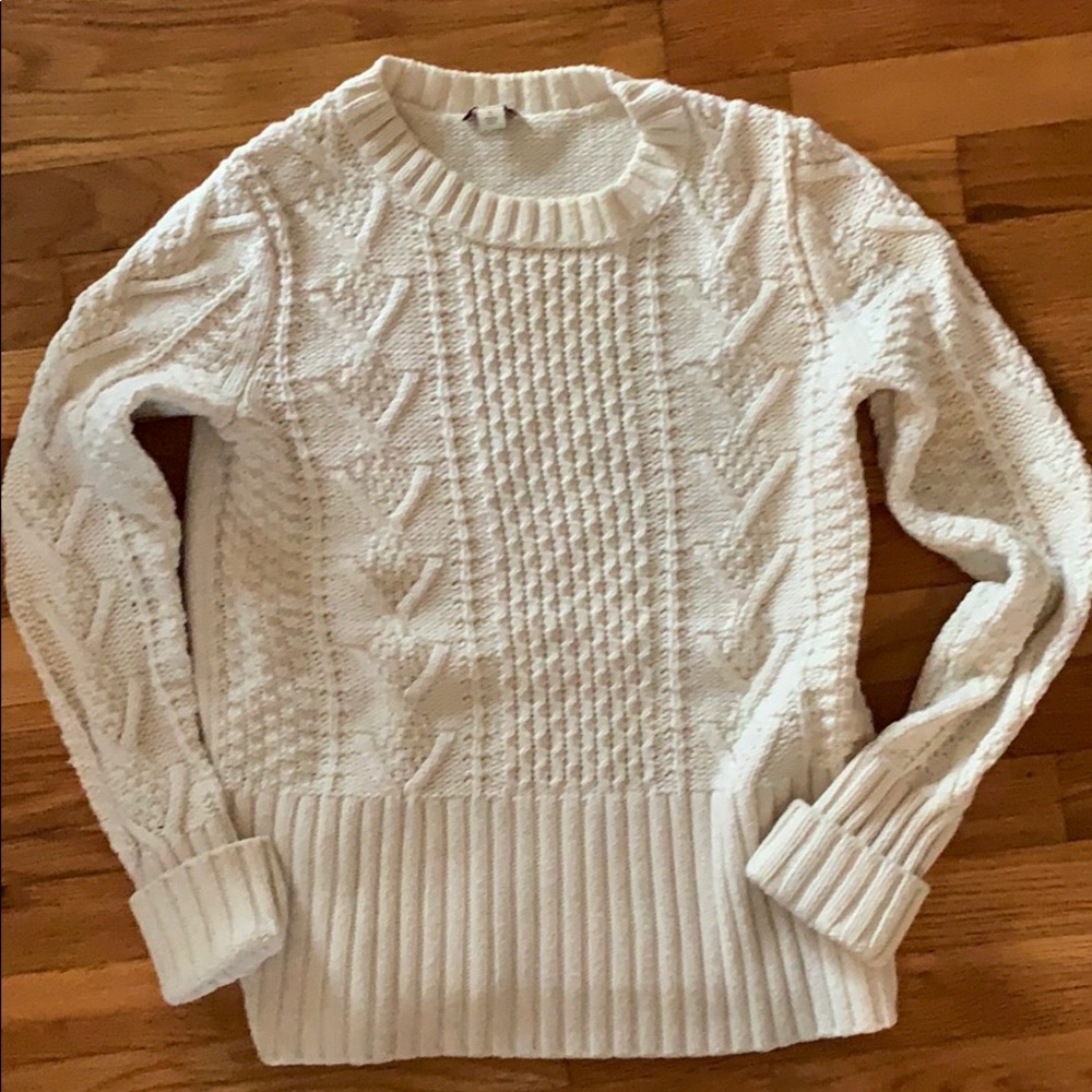 Chunky White Knit Sweater